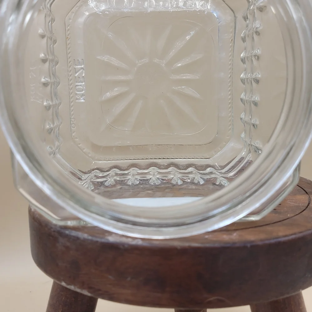 Vintage Koezes Clear Glass  Canister Apothecary Candy Jar with Lid 7